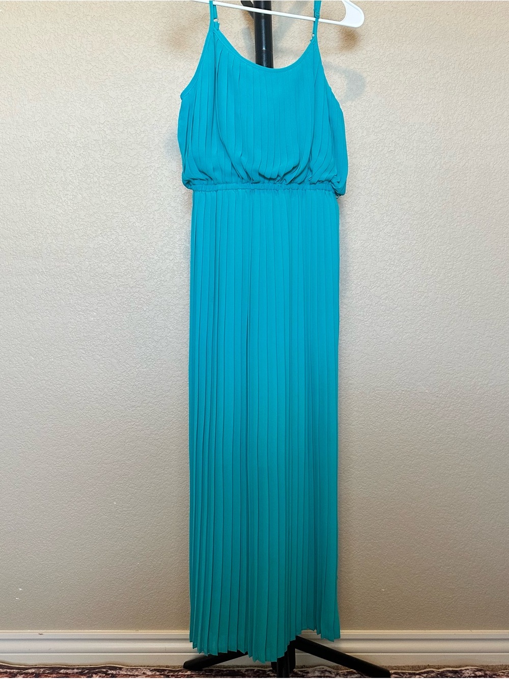 American Rag Teal Pleated Maxi Dress